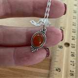 Carnelian Solid 925 Sterling Silver Pendant Necklace