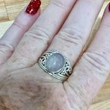 Rose Quartz Solid 925 Sterling Silver Ring 10