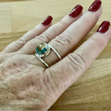Kingman Turquoise & Spiny Oyster Solid 925 Sterling Silver Ring 10