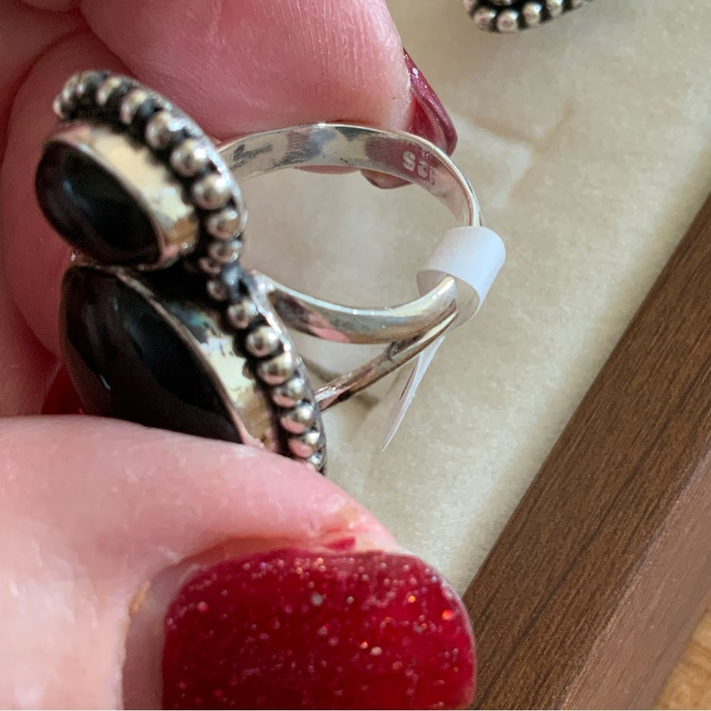 Black Onyx Solid 925 Sterling Silver Ring