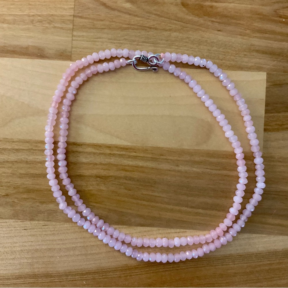 4 mm Rose Quartz 24” Beaded Necklace