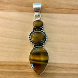Tigers Eye Solid 925 Sterling Silver Pendant