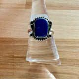 Blue Lapis Solid 925 Sterling Silver Ring 7.5