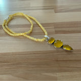 Yellow Onyx & Jade Necklace