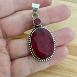 Ruby Solid 925 Sterling Silver Pendant