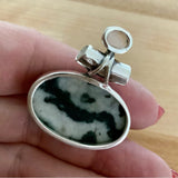 Buffalo Turquoise & Moonstone Solid Sterling Silver Pendant