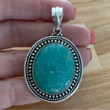 Amazonite Solid 925 Sterling Silver Pendant