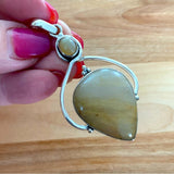 Golden Rutilated Quartz Solid 925 Sterling Silver Pendant