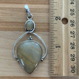 Golden Rutilated Quartz Solid 925 Sterling Silver Pendant