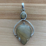 Golden Rutilated Quartz Solid 925 Sterling Silver Pendant