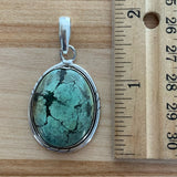 Tibetan Turquoise Solid 925 Sterling Silver Pendant