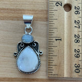 Rainbow Moonstone Solid 925 Sterling Silver Pendant