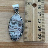 Crazy Lace Agate Solid 925 Sterling Silver Pendant