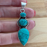 Turquoise Solid 926 Sterling Silver Pendant