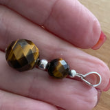 Faceted Tigers Eye Solid 925 Sterling Silver Pendant
