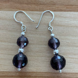 Faceted Amethyst Solid 925 Sterling Silver Earrings