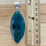 Moss Agate Solid 925 Sterling Silver Pendant