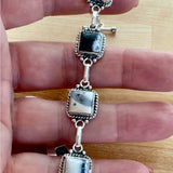 Dendritic Opal Solid 925 Sterling Silver Bracelet