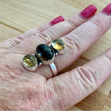 Smoky Topaz & Citrine Solid 925 Sterling Silver Ring