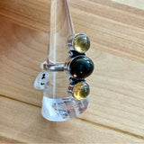 Smoky Topaz & Citrine Solid 925 Sterling Silver Ring
