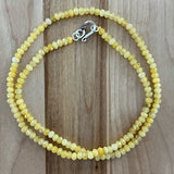 4 mm Yellow Jade 20” Beaded Necklace
