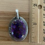 Purple Turquoise Solid 925 Sterling Silver Pendant