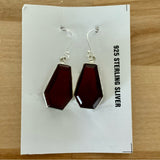 Red Onyx Solid 925 Sterling Silver Earrings