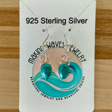Turquoise Solid 925 Sterling Silver Earrings