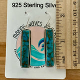 Kingman Copper Turquoise Solid 925 Sterling Silver Earrings
