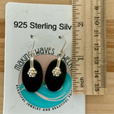 Black Obsidian Solid 925 Sterling Silver Earrings