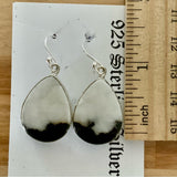 White Buffalo Turquoise Solid 925 Sterling Silver Earrings