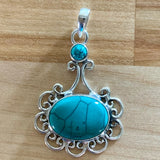 Turquoise Solid 925 Sterling Silver Pendant