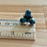 Kingman Copper Turquoise Solid 925 Sterling Silver Post Stud Earrings