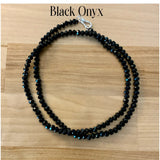 4 mm Black Onyx Beaded Necklace